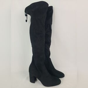 NEW Kelly & Katie Women’s Jali Over-The-Knee Tie Boots Sz 9.5 Black Stretch $100